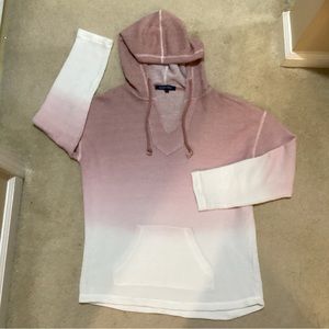 🆕🔥OCEAN DRIVE BRAND GORGEOUS BABY PINK TO WHITE OMBRÉ LONGSLEEVE HOODIE NWOT!!
